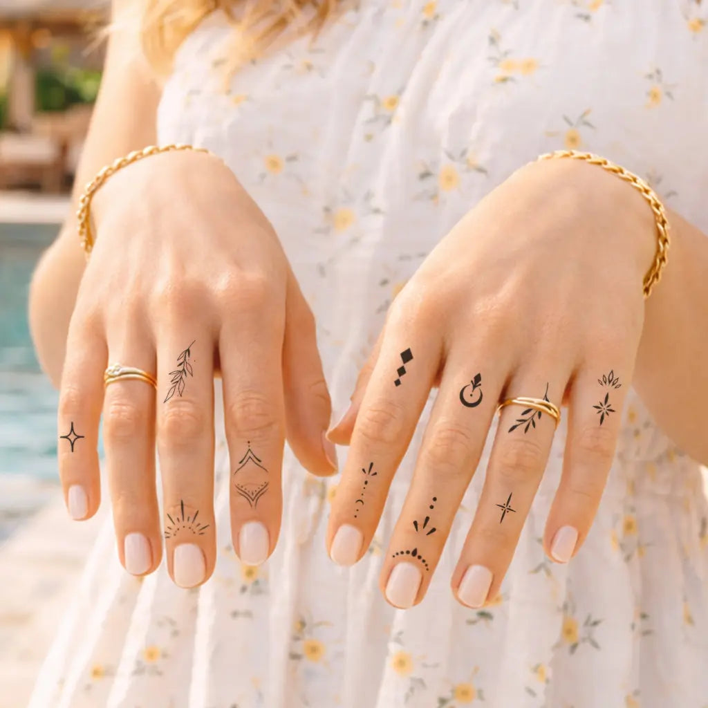 Fingertattoo 12er Set Ink Up