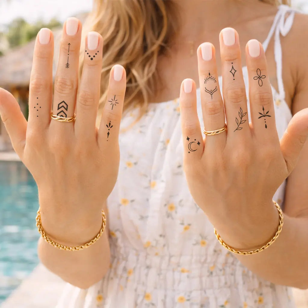 Fingertattoo 12er Set Ink Up