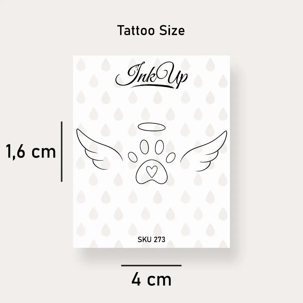 Hunde Pfote Tattoo mit Fluegel
