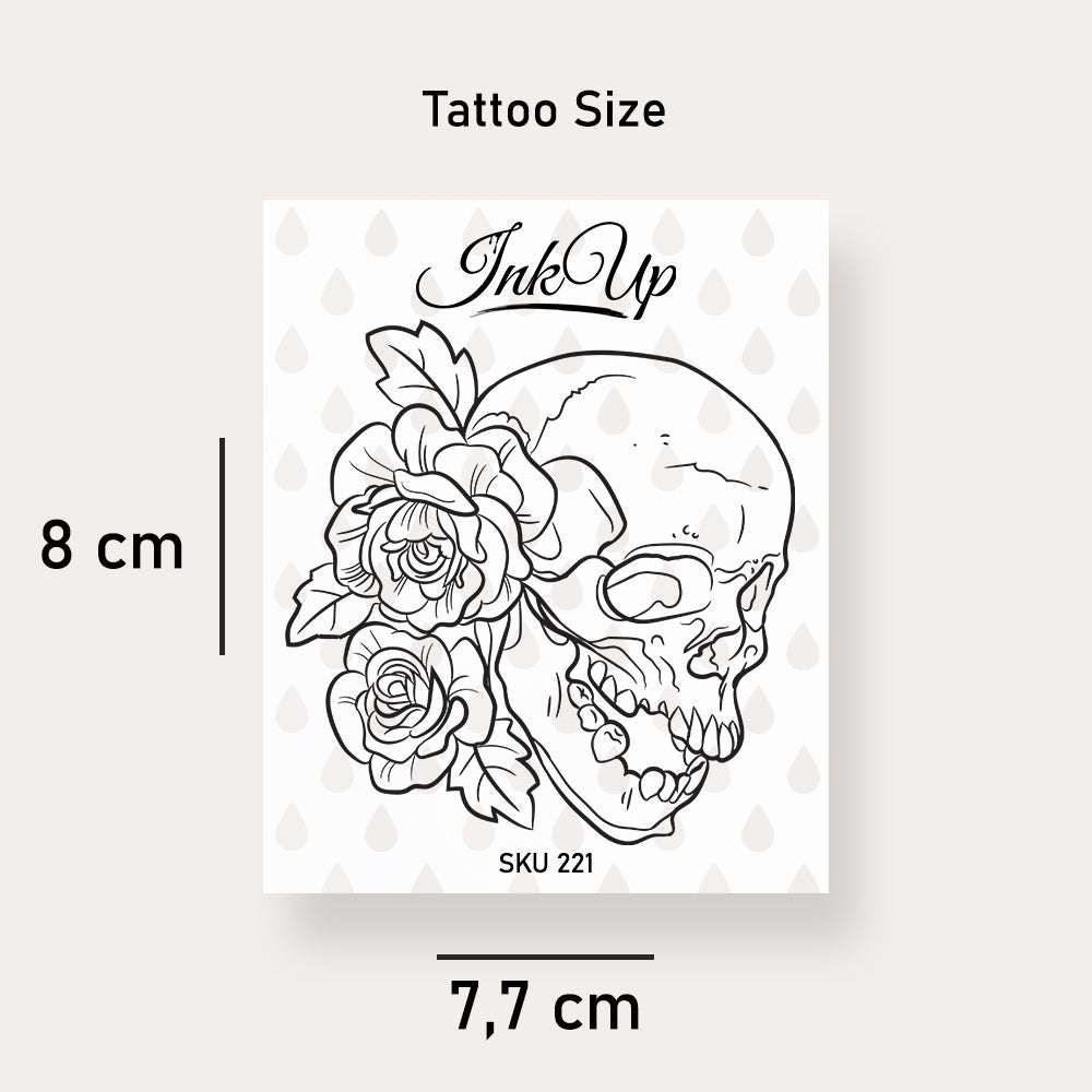 Totenkopf Rosen Tattoo