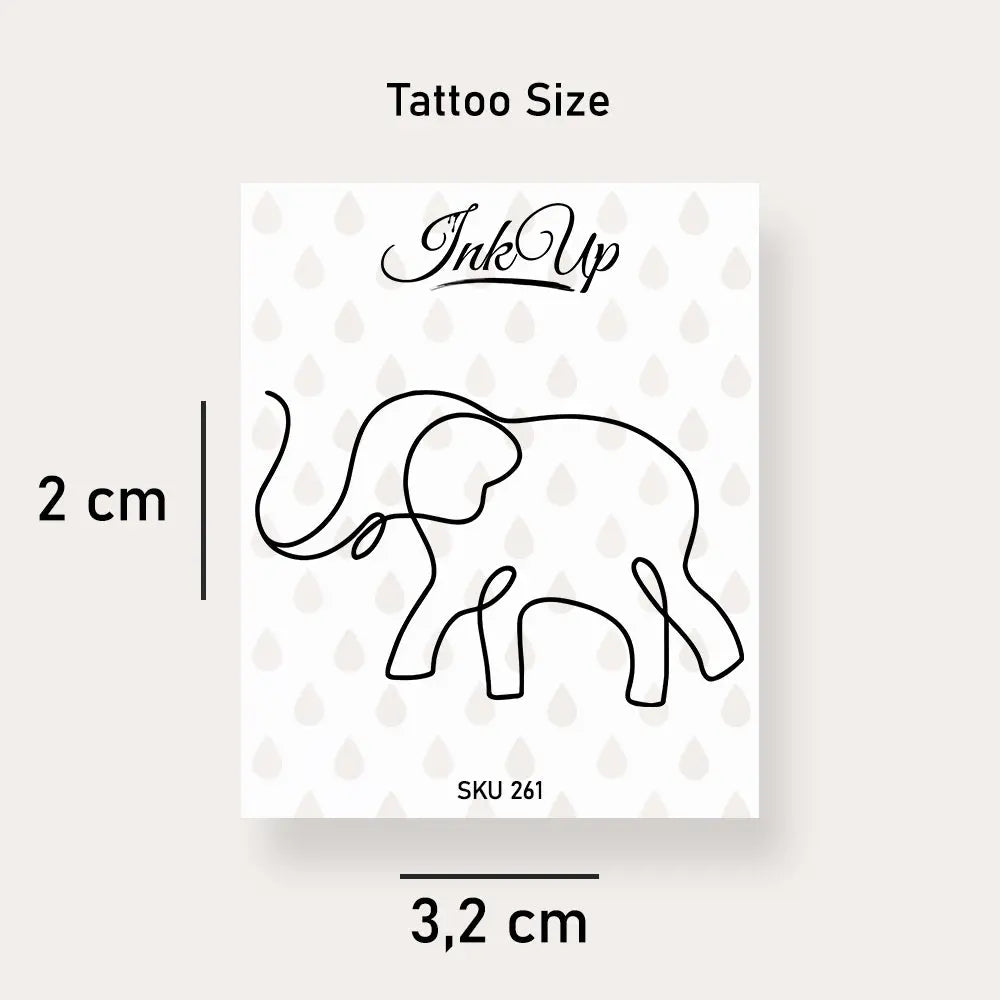 Elefant Linie Tattoo Ink Up