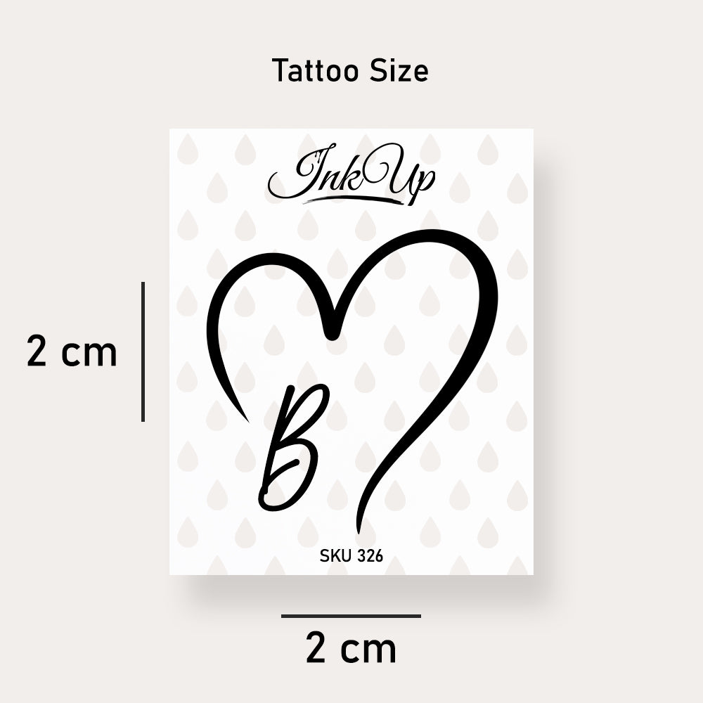 B Buchstaben Herz Tattoo