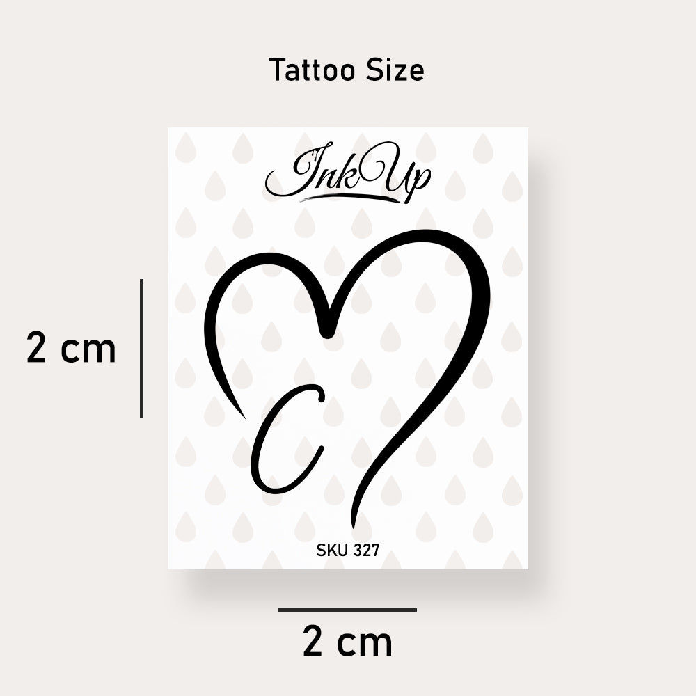C Buchstaben Herz Tattoo