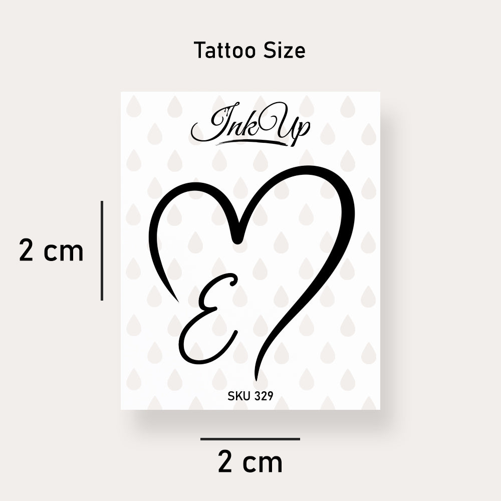 E Buchstaben Herz Tattoo