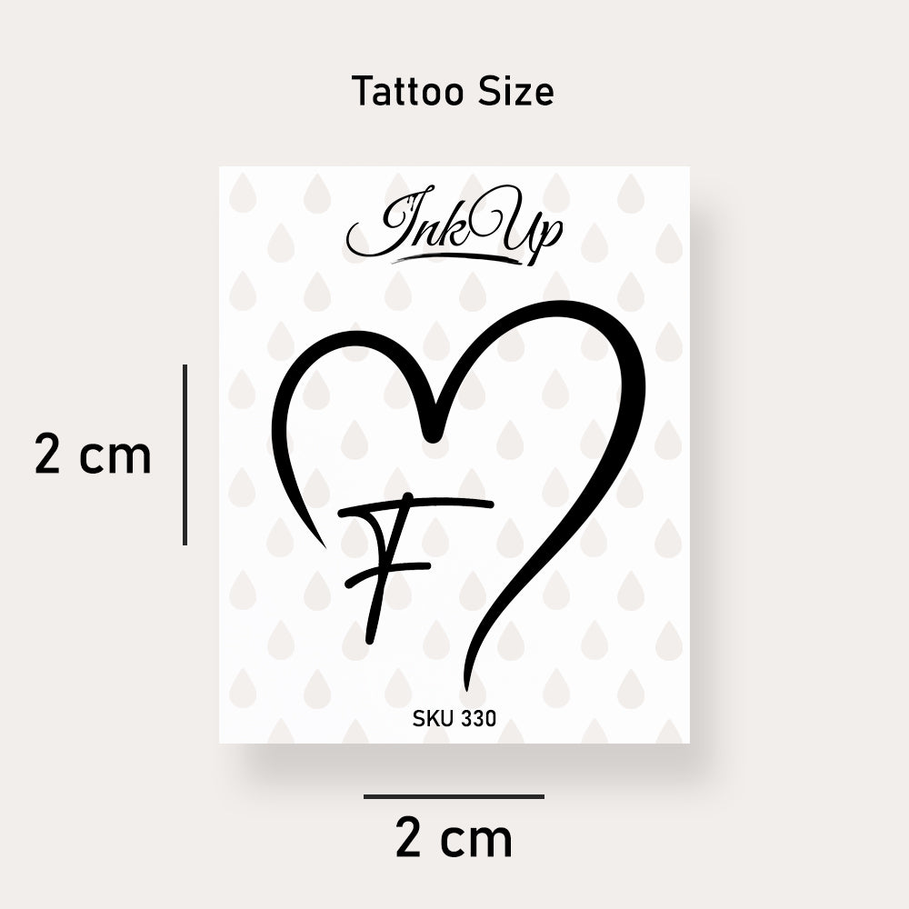 F Buchstaben Herz Tattoo