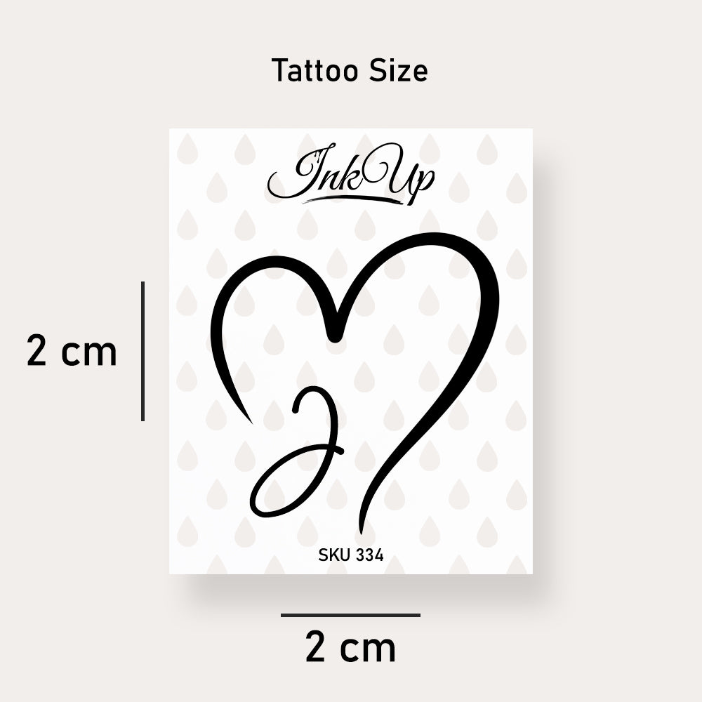 J Buchstaben Herz Tattoo