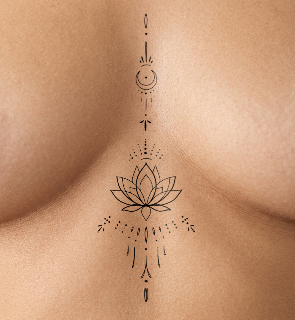Lotus Mond Ornamente Tattoo