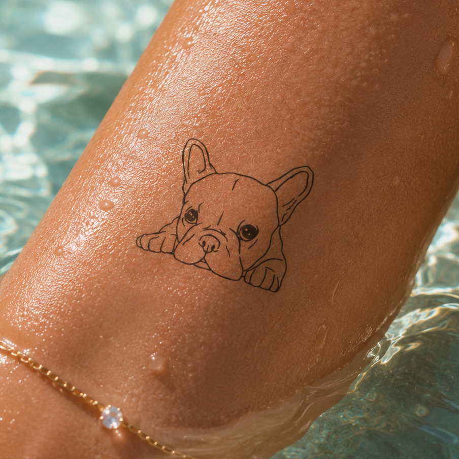 Liegende Bulldogge Tattoo
