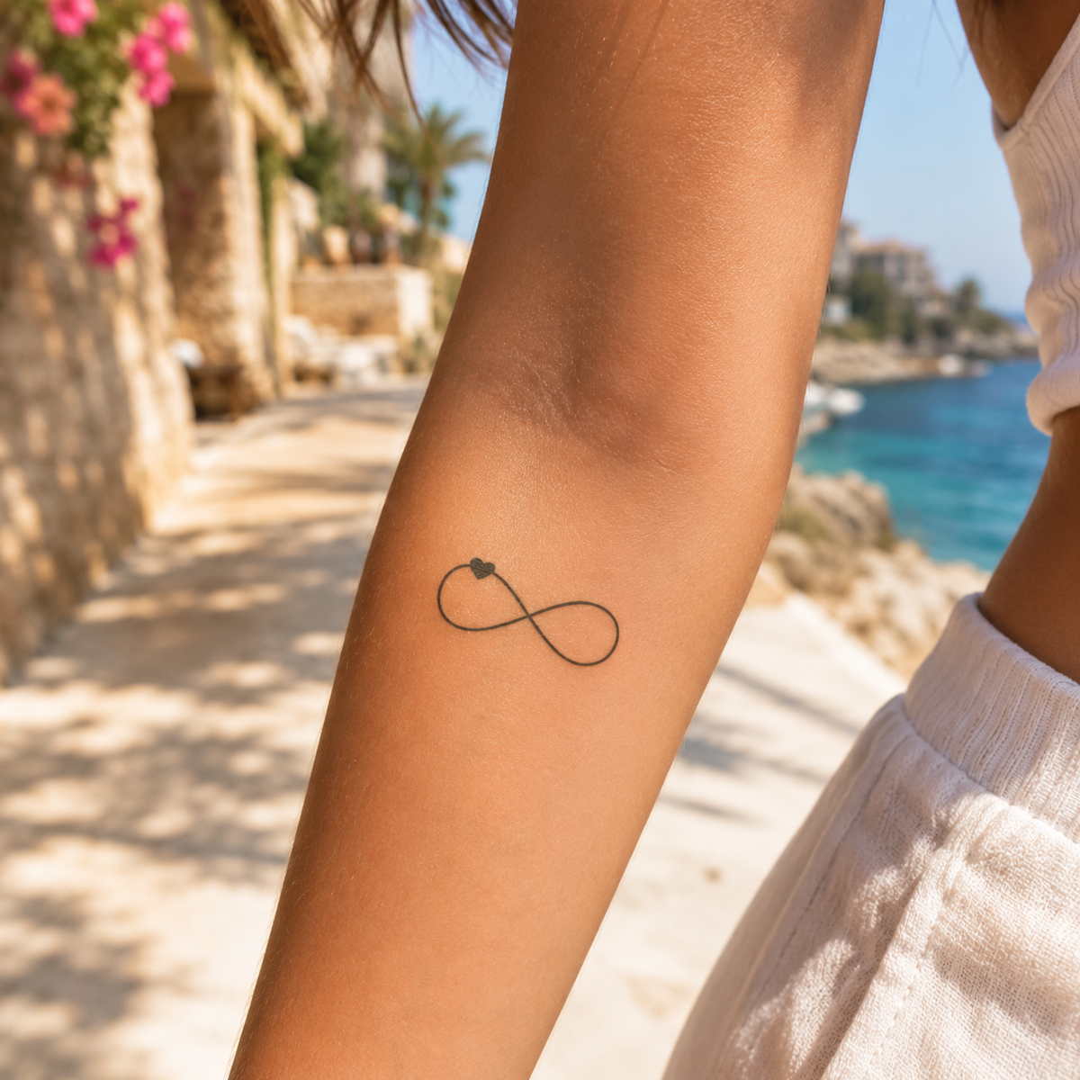 Unendlichkeitszeichen mit Herz Tattoo