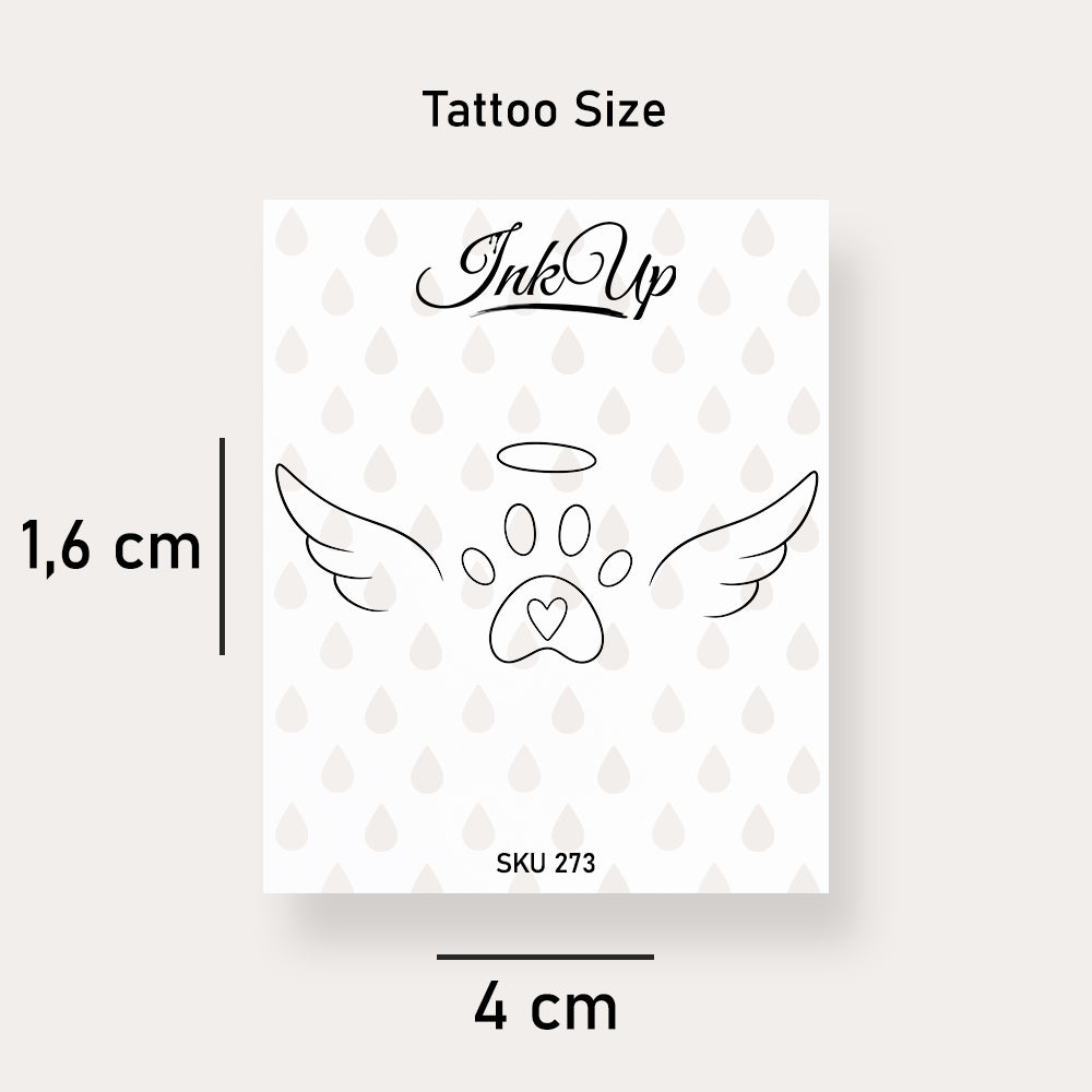 Hunde Pfote Tattoo mit Fluegel