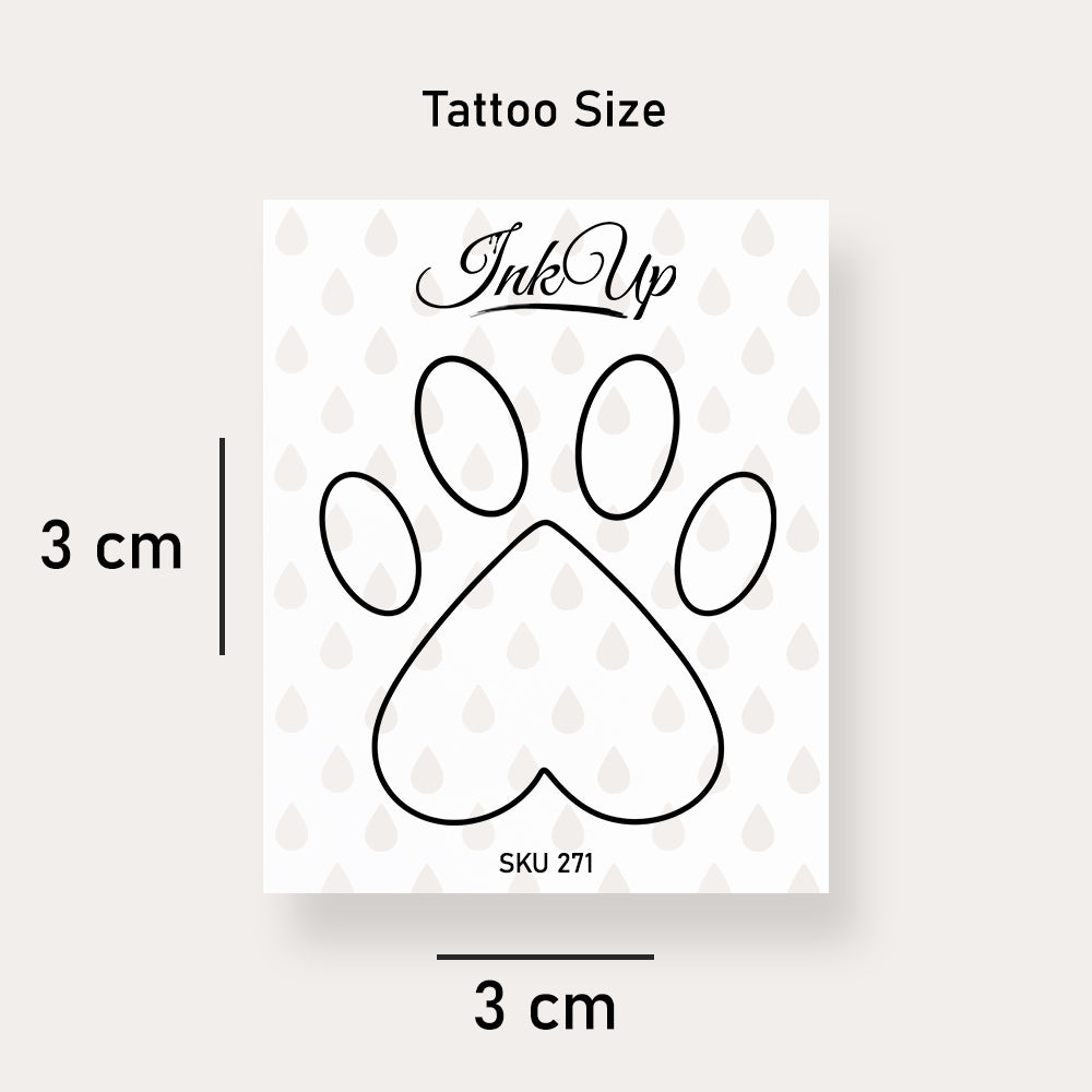 Hundepfote Tattoo Herz