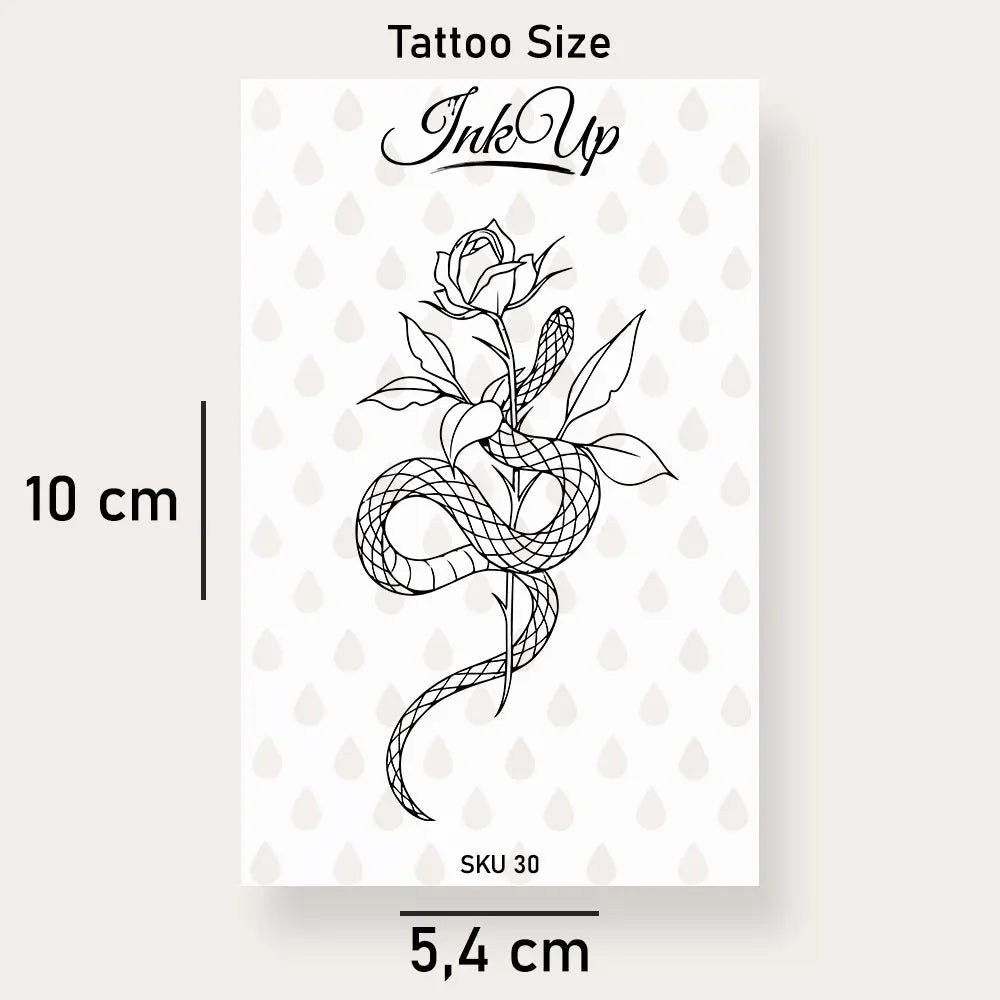 Schlange mit Rose Tattoo Ink Up