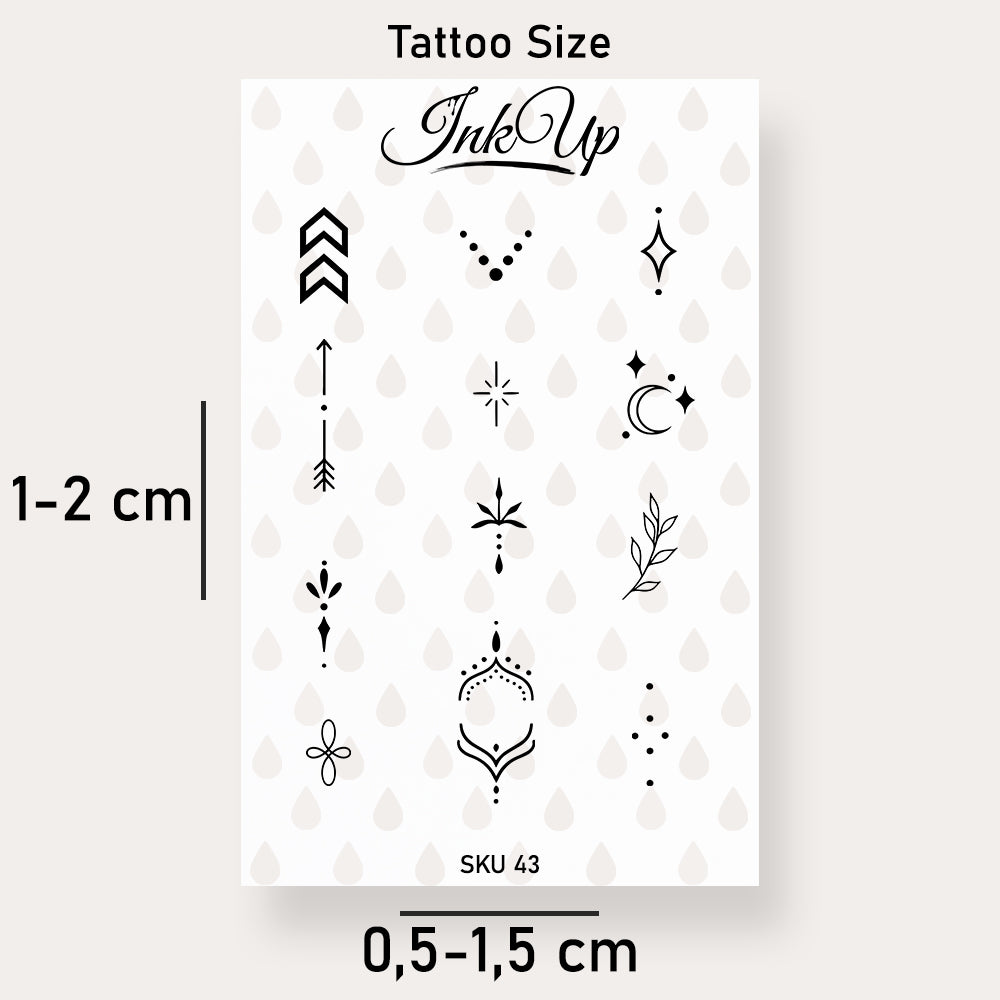 Fingertattoo 12er Set