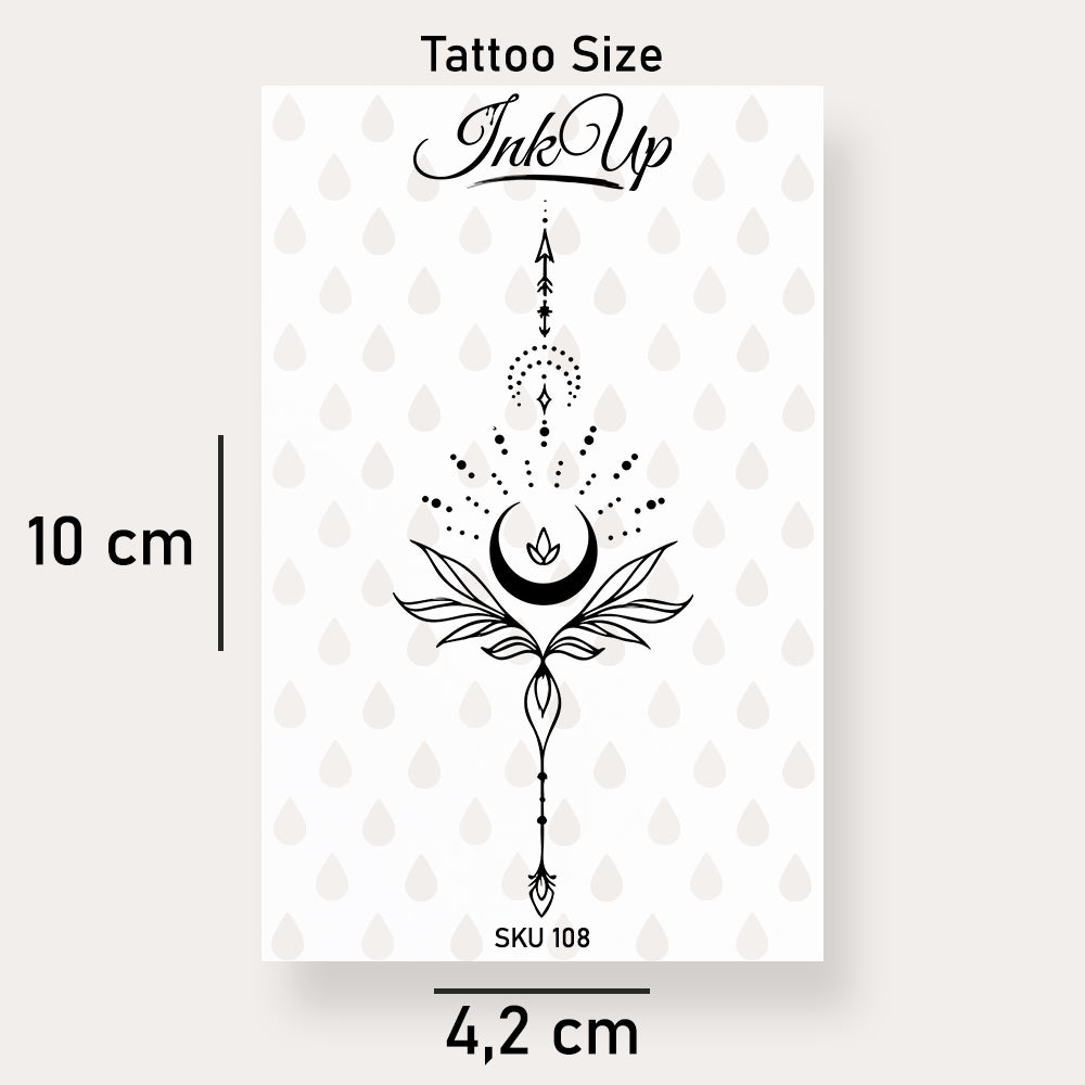 Mond Pfeil Ornamente Tattoo