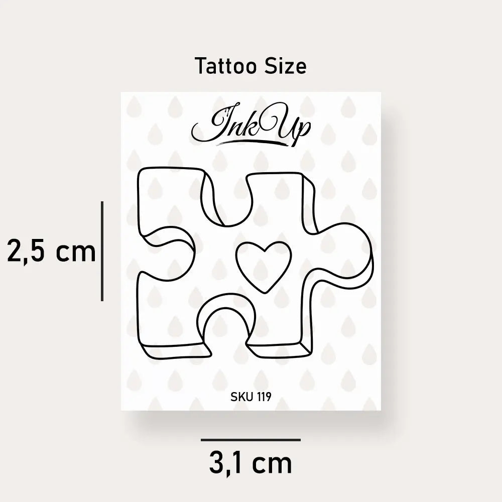 Herz Puzzle Tattoo Ink Up