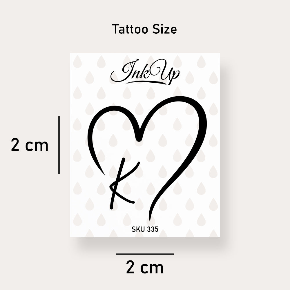 K Buchstaben Herz Tattoo