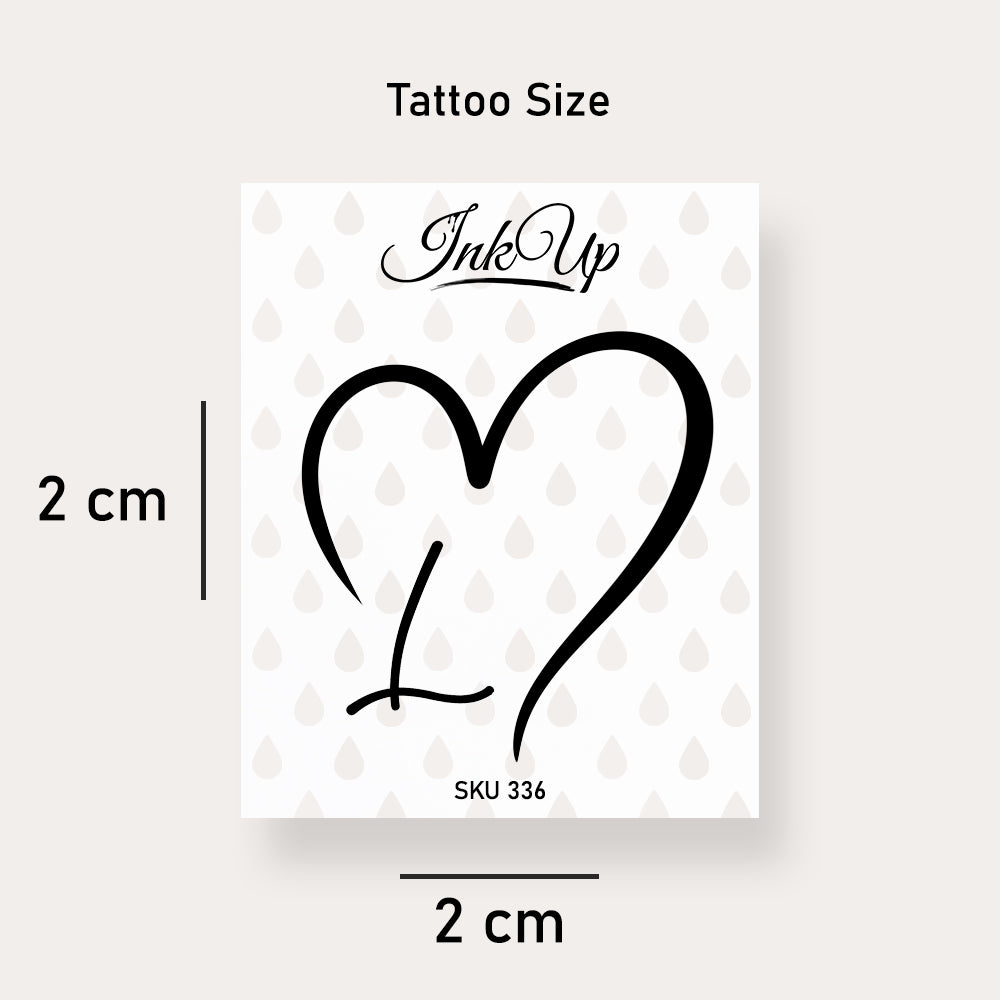 L Buchstaben Herz Tattoo