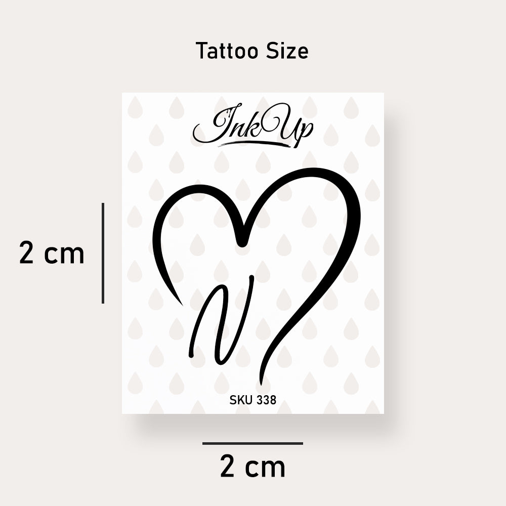 N Buchstaben Herz Tattoo