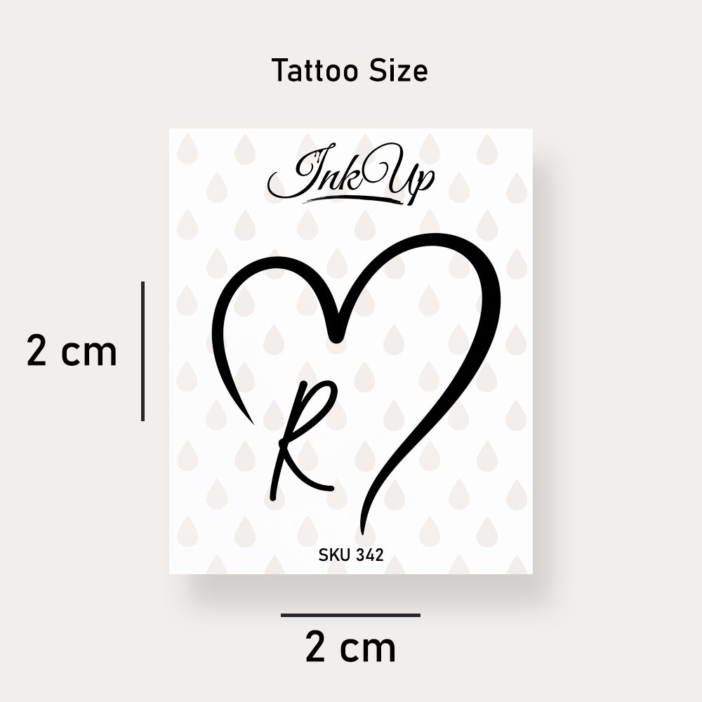 R Buchstaben Herz Tattoo