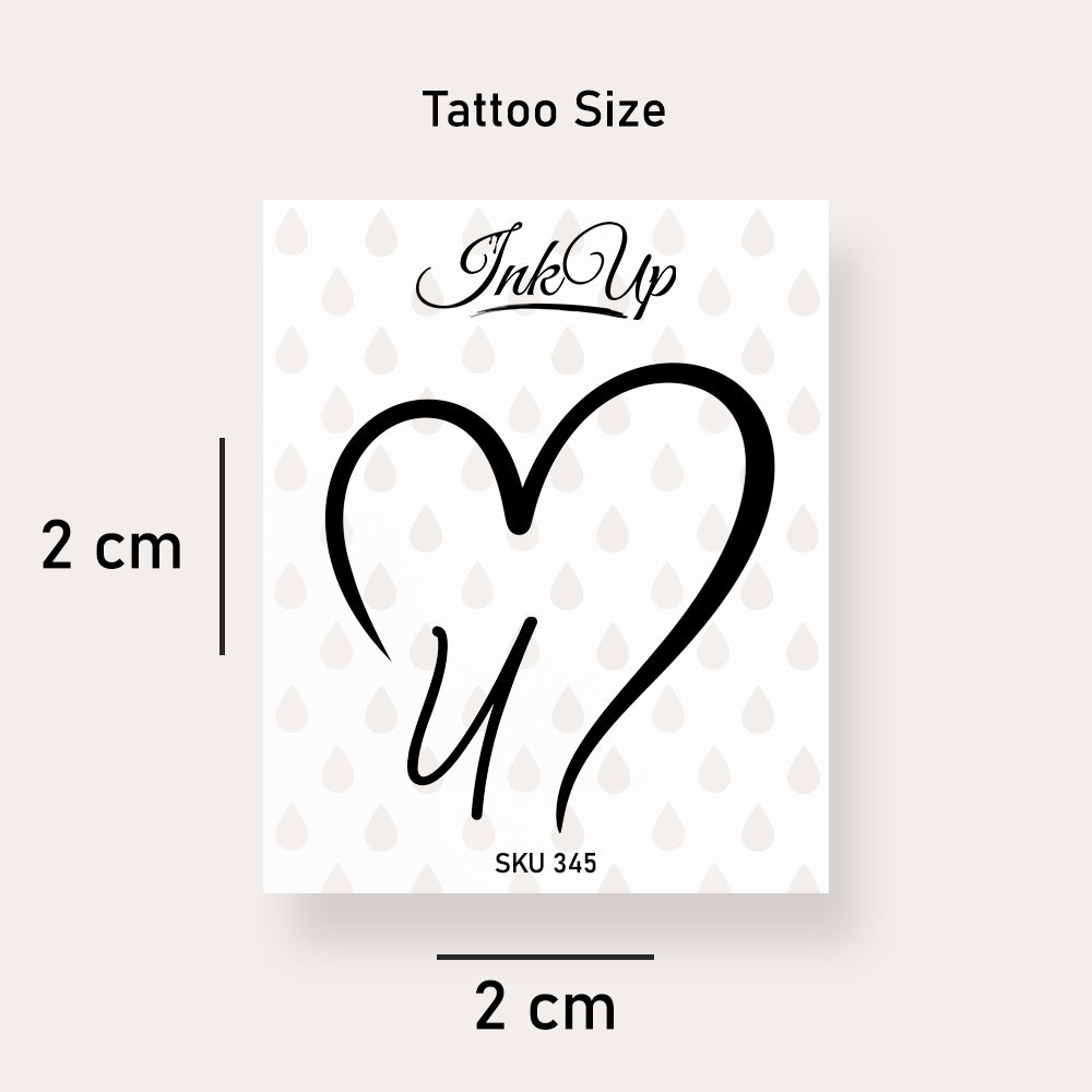 U Buchstaben Herz Tattoo