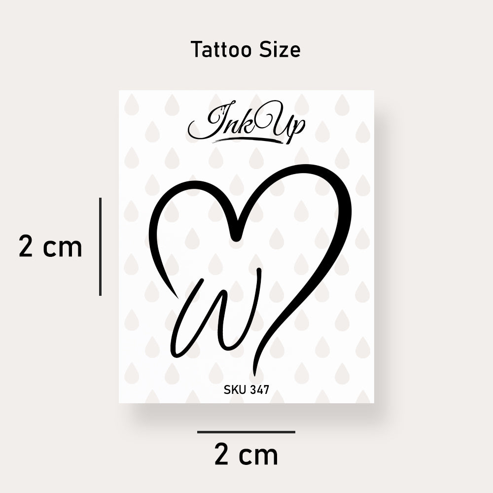 W Buchstaben Herz Tattoo