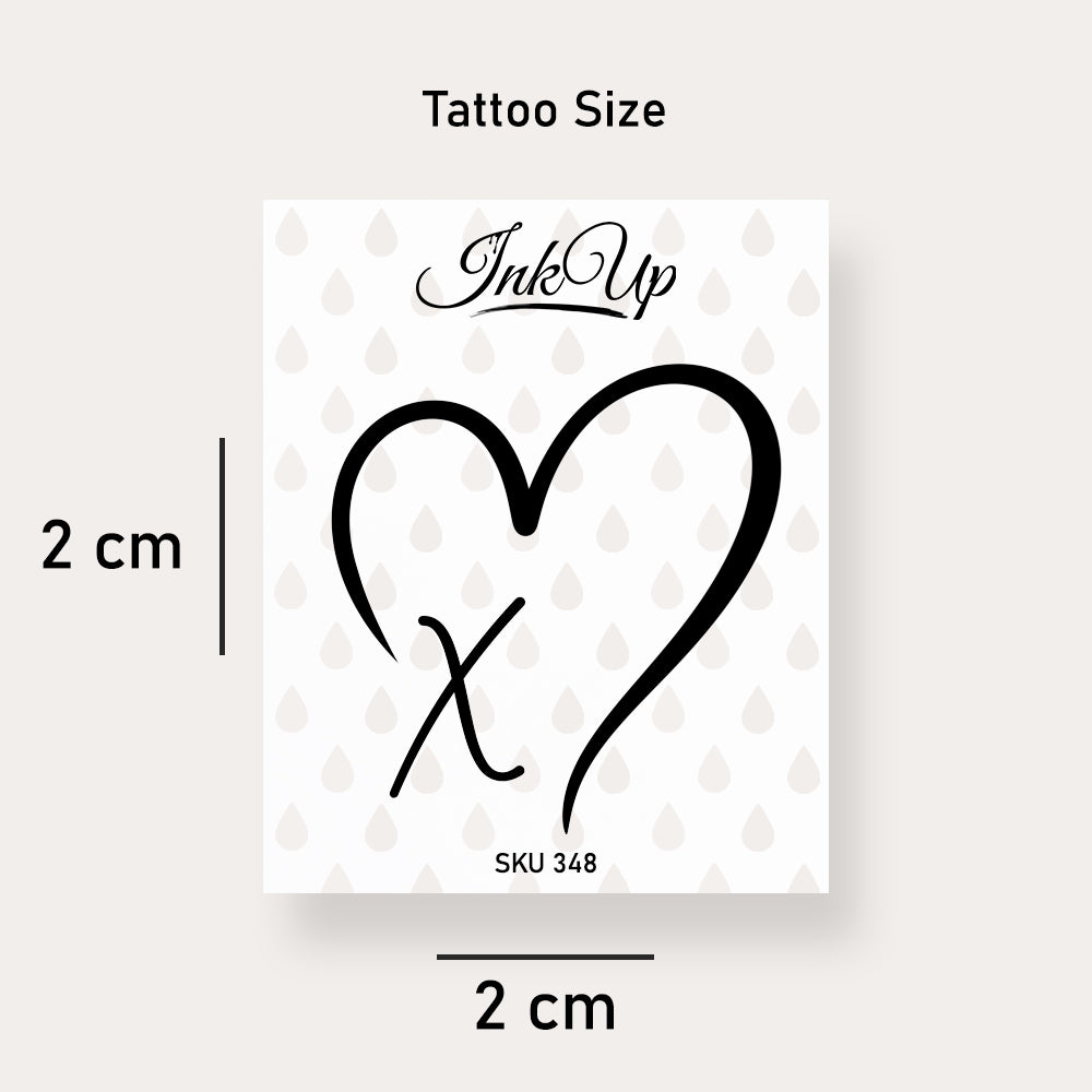 X Buchstaben Herz Tattoo