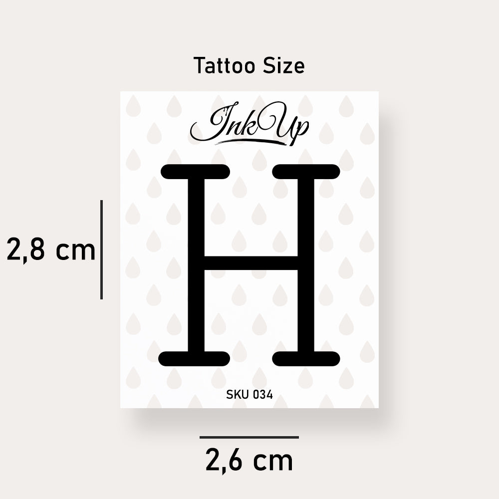 Buchstabe Groß Initialien Tattoo (A-Z)