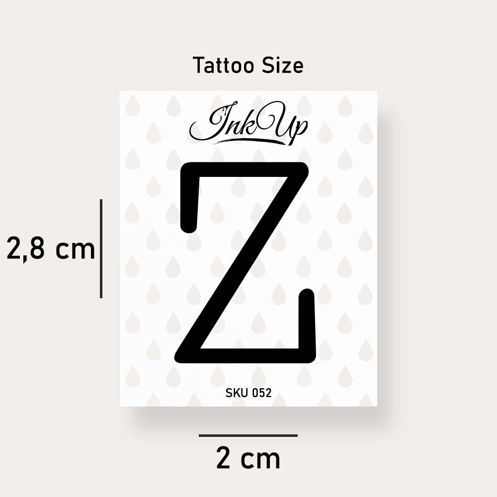 Buchstabe Groß Initialien Tattoo (A-Z)