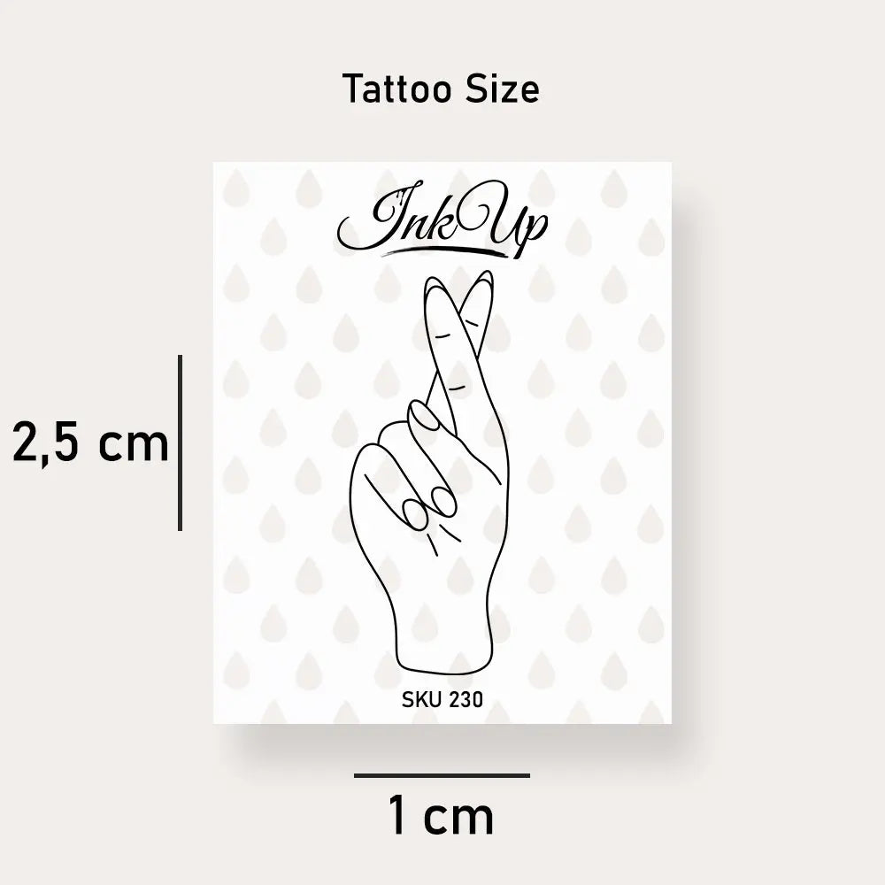 Hände mit gekreuzten Fingern Tattoo Ink Up