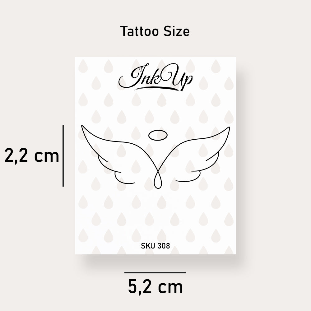 Engelsflügel mit Heiligenschein Tattoo
